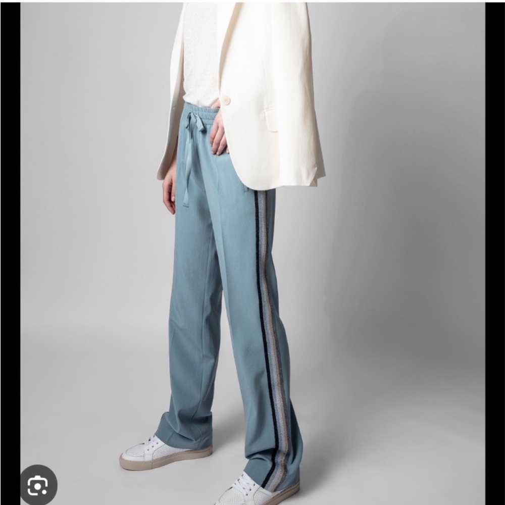 Zadig & Voltaire Pomy Crepe Pants in Nuage - Picture 2 of 5
